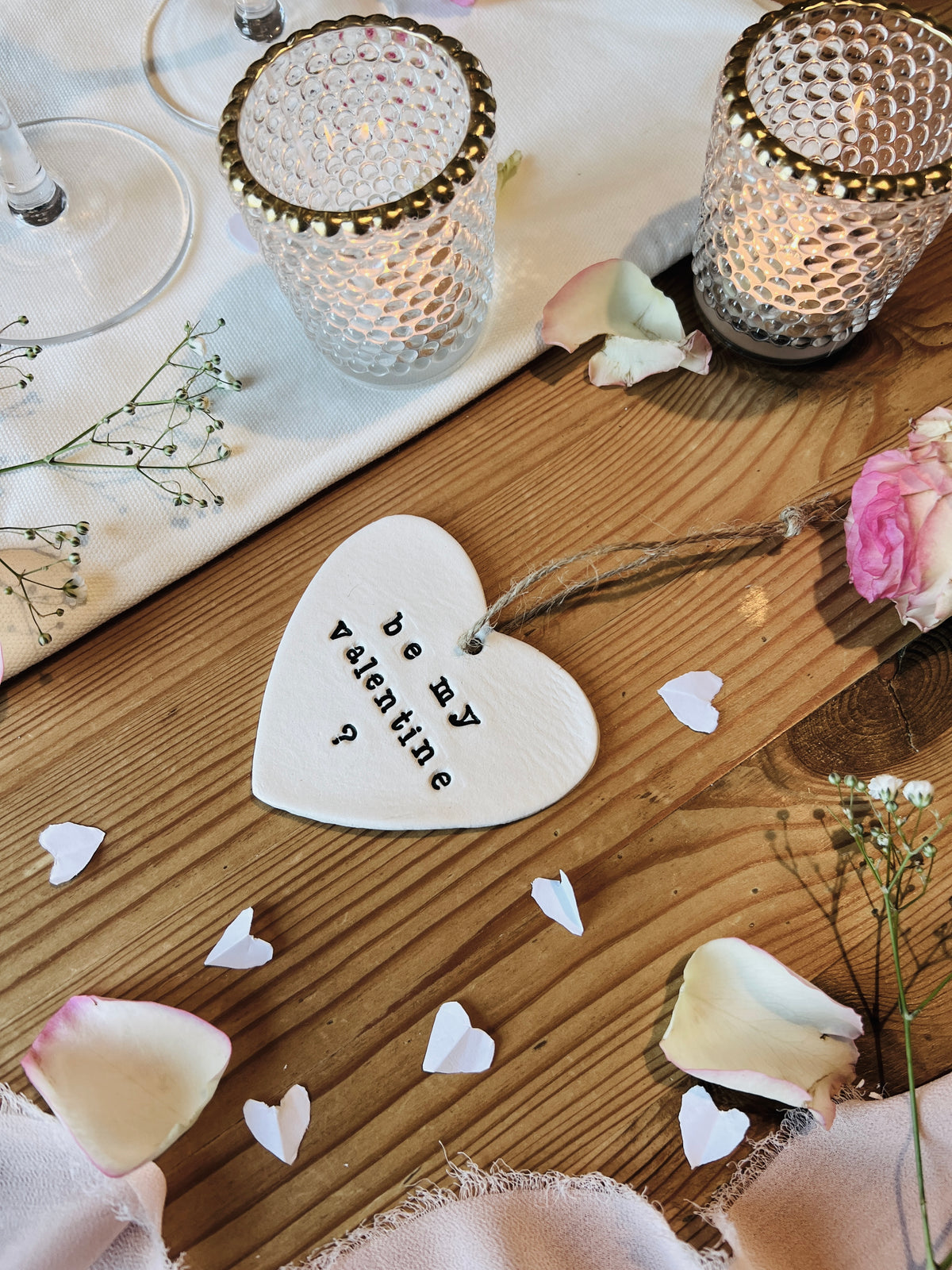Personalised Valentine's Day Keepsake Plaque with Twine