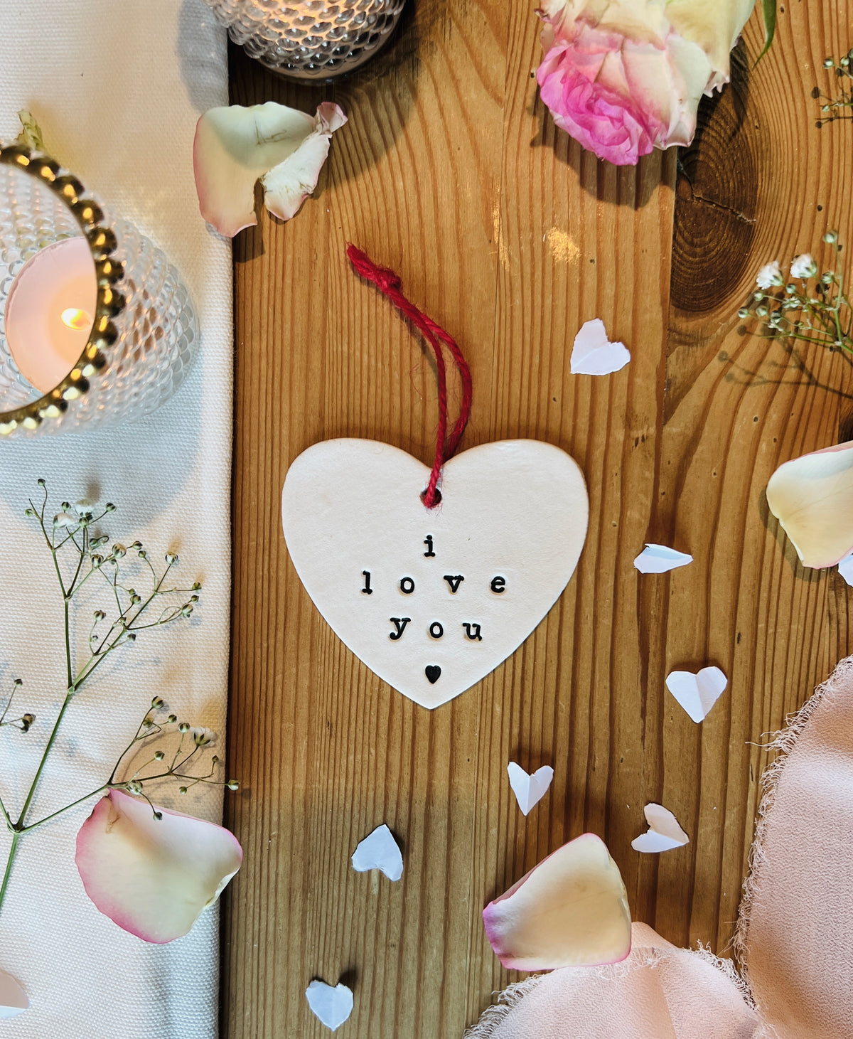 Personalised Valentine's Day Keepsake Plaque with Twine
