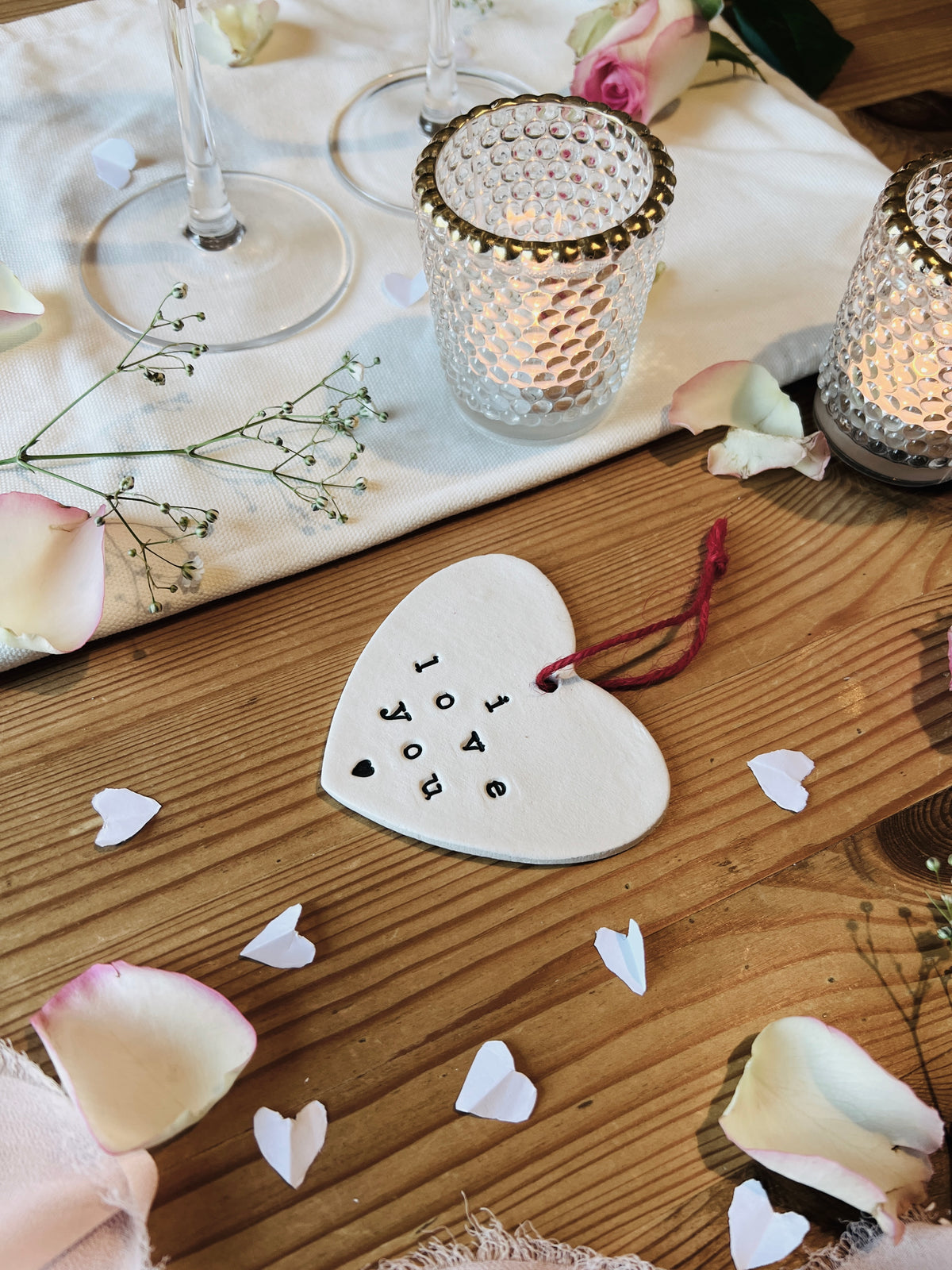 Personalised Valentine's Day Keepsake Plaque with Twine
