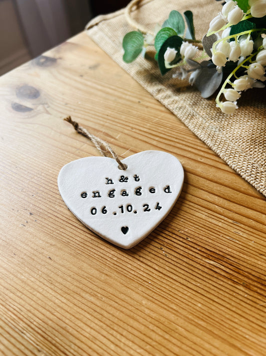 Engagement Keepsake Plaque with Twine