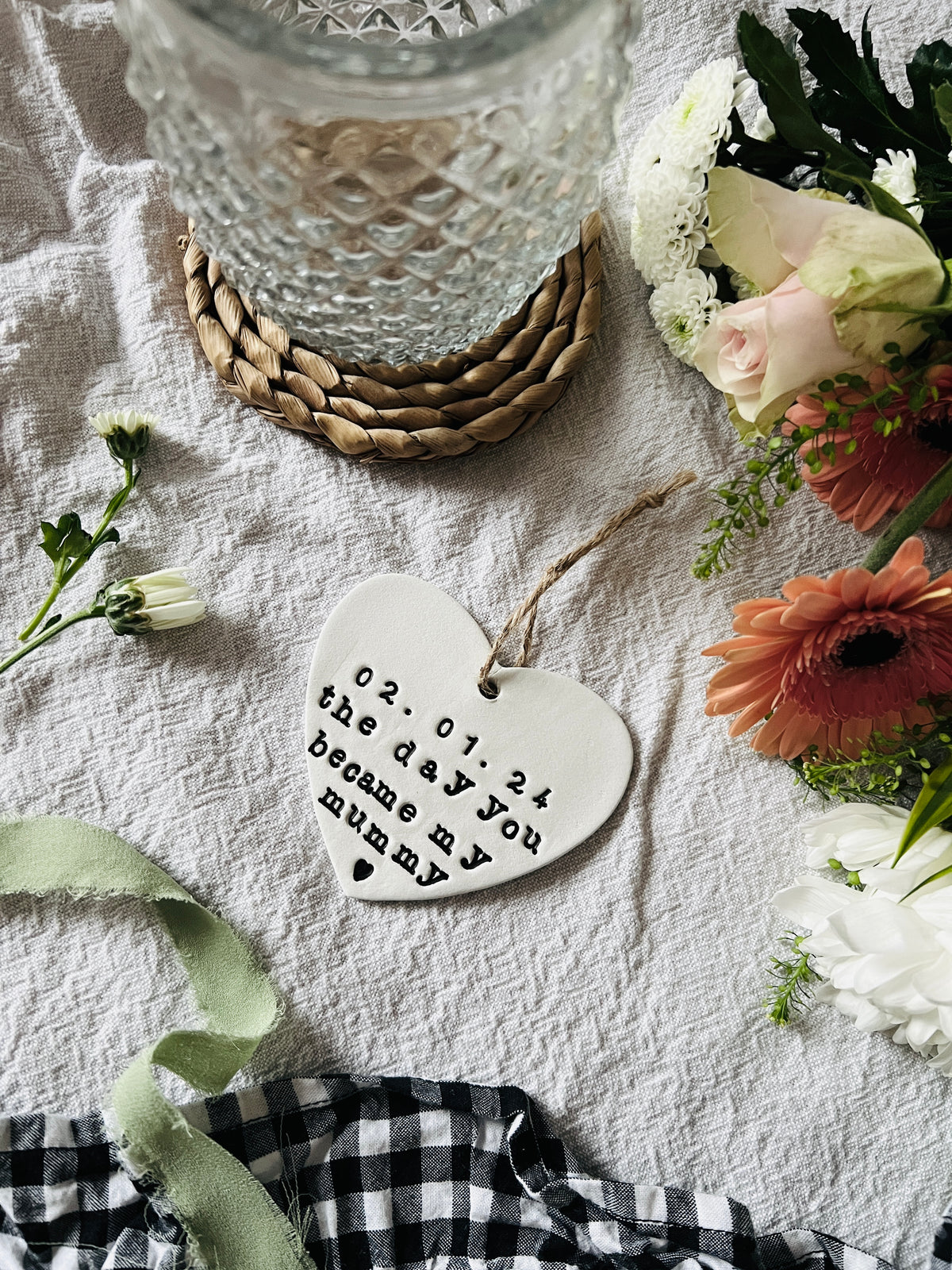Personalised Mother's Day Keepsake Plaque with Twine