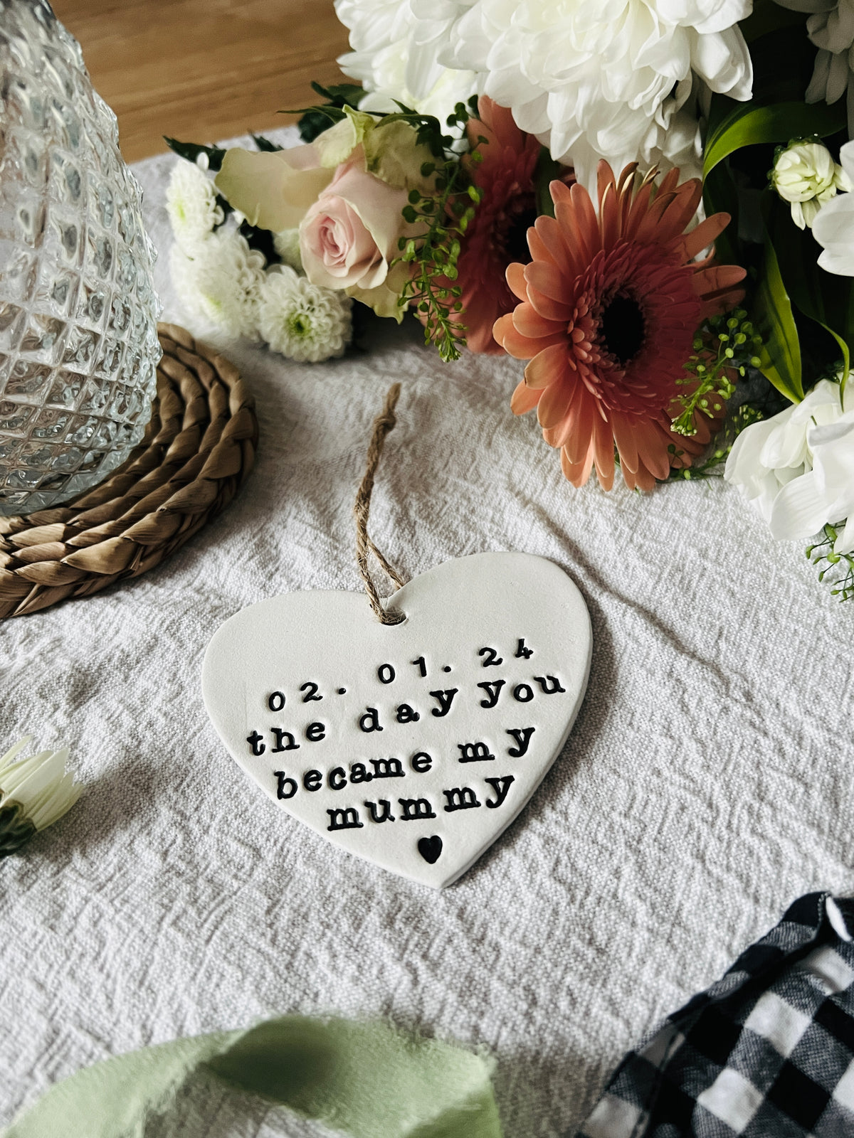 Personalised Mother's Day Keepsake Plaque with Twine