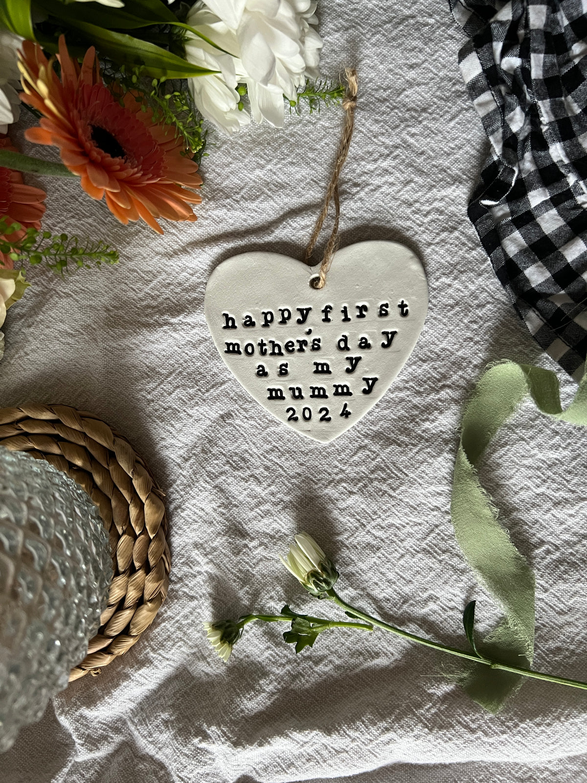 Personalised 1st Mother's Day Keepsake Plaque with Twine