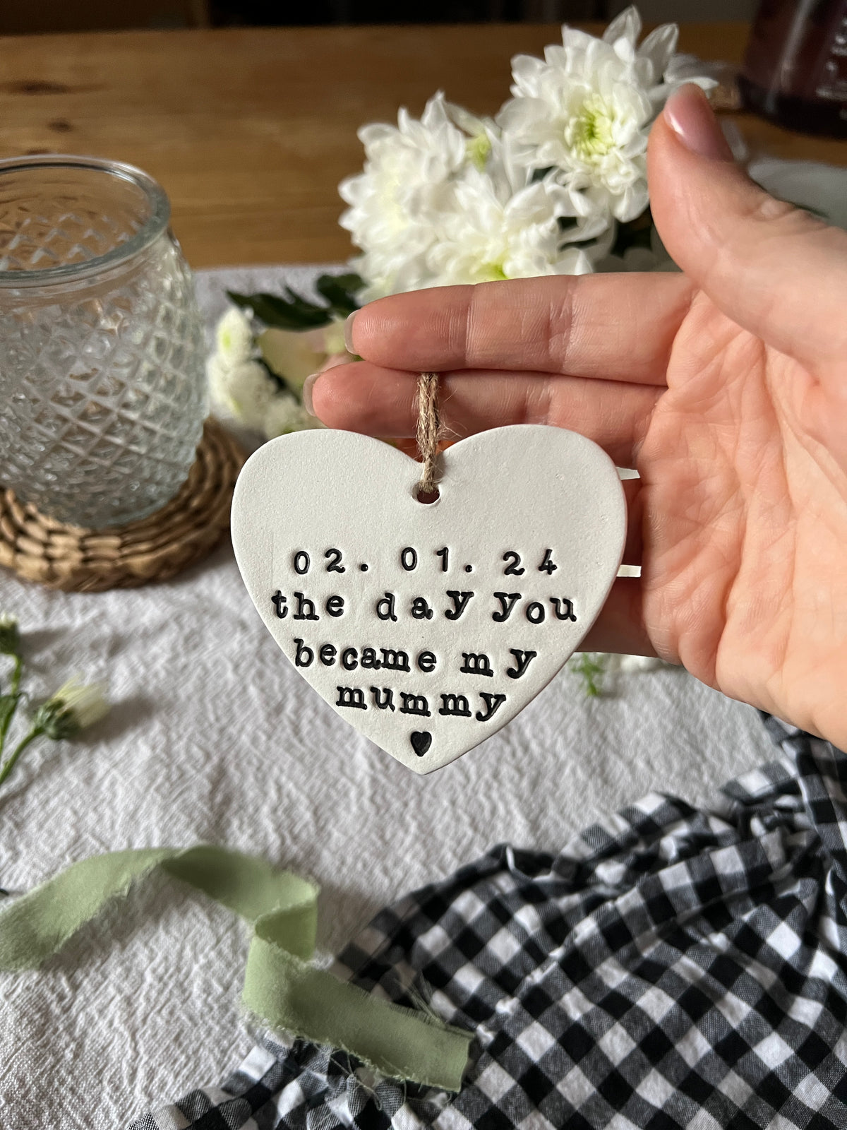 Personalised 1st Mother's Day Keepsake Plaque with Twine