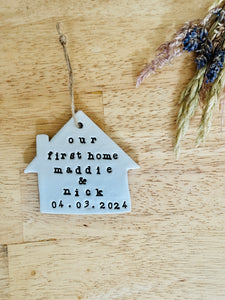 Personalised Clay First Home Keepsake