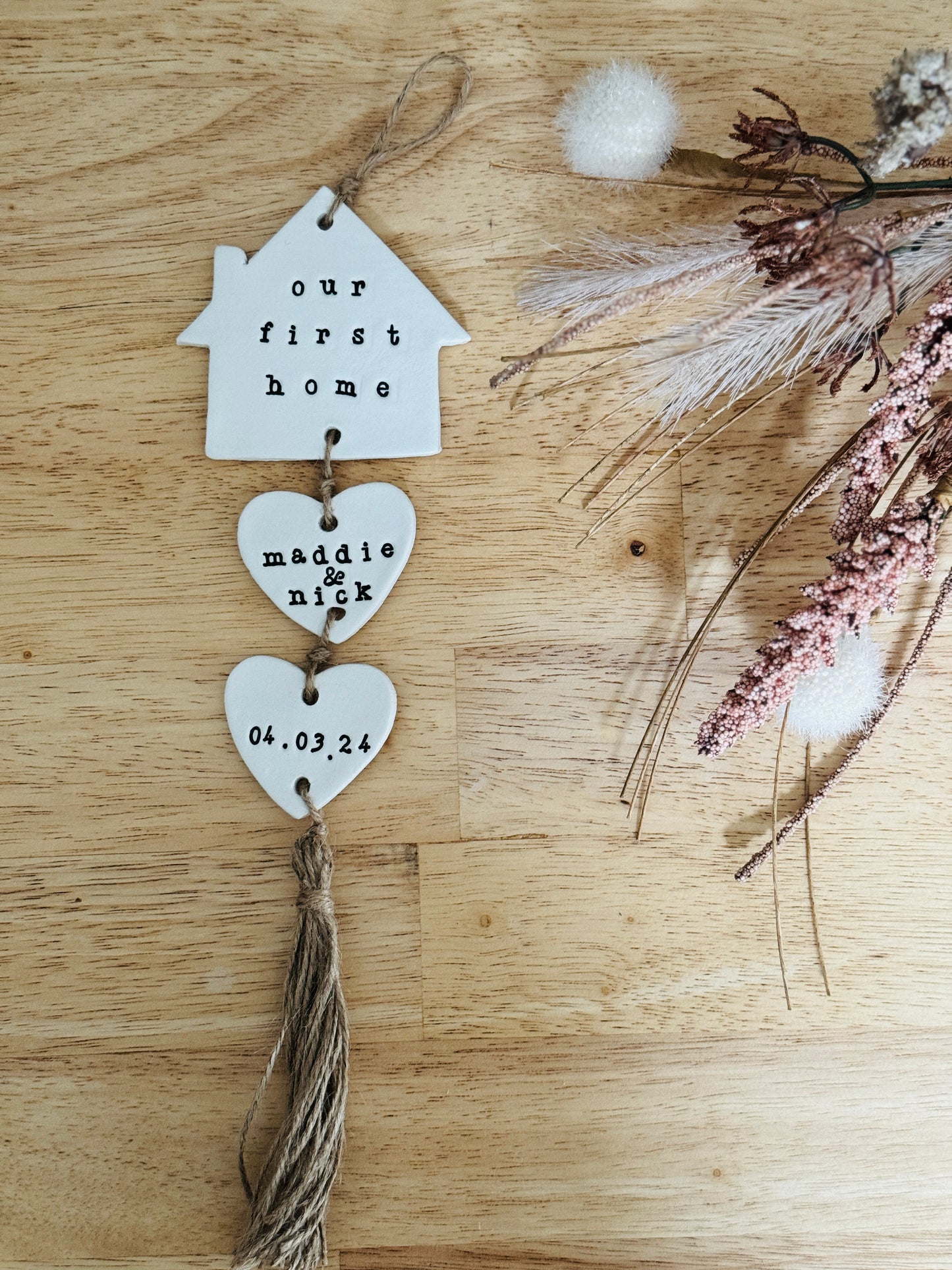 Personalised First Home Clay Wall Hanging