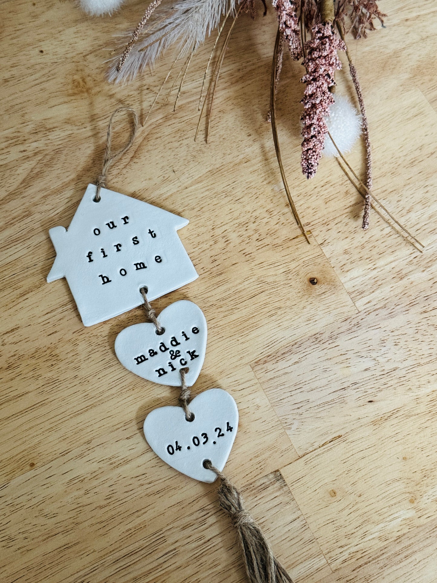 Personalised First Home Clay Wall Hanging