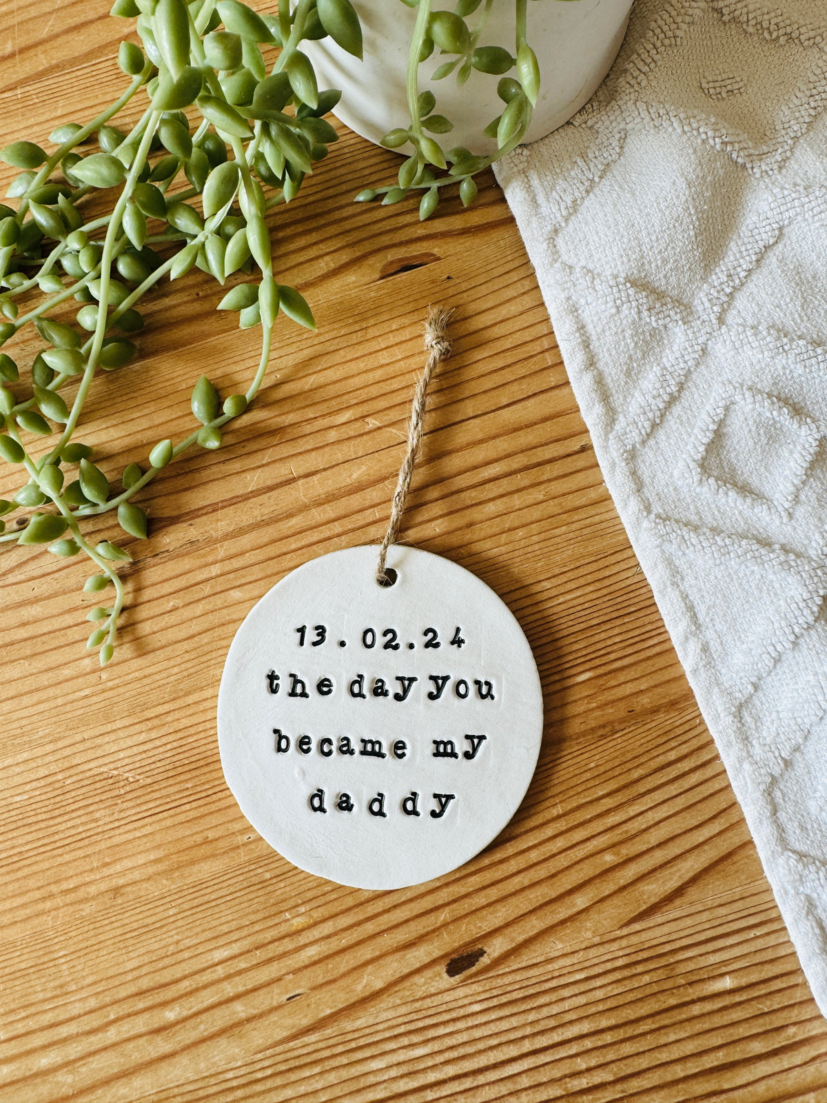 Personalised Father's Day Keepsake Plaque with Twine