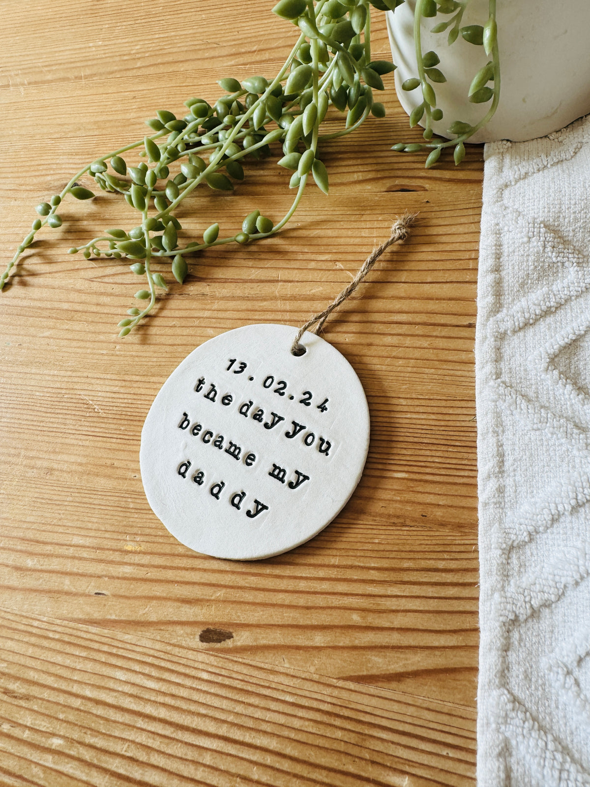 Personalised Father's Day Keepsake Plaque with Twine