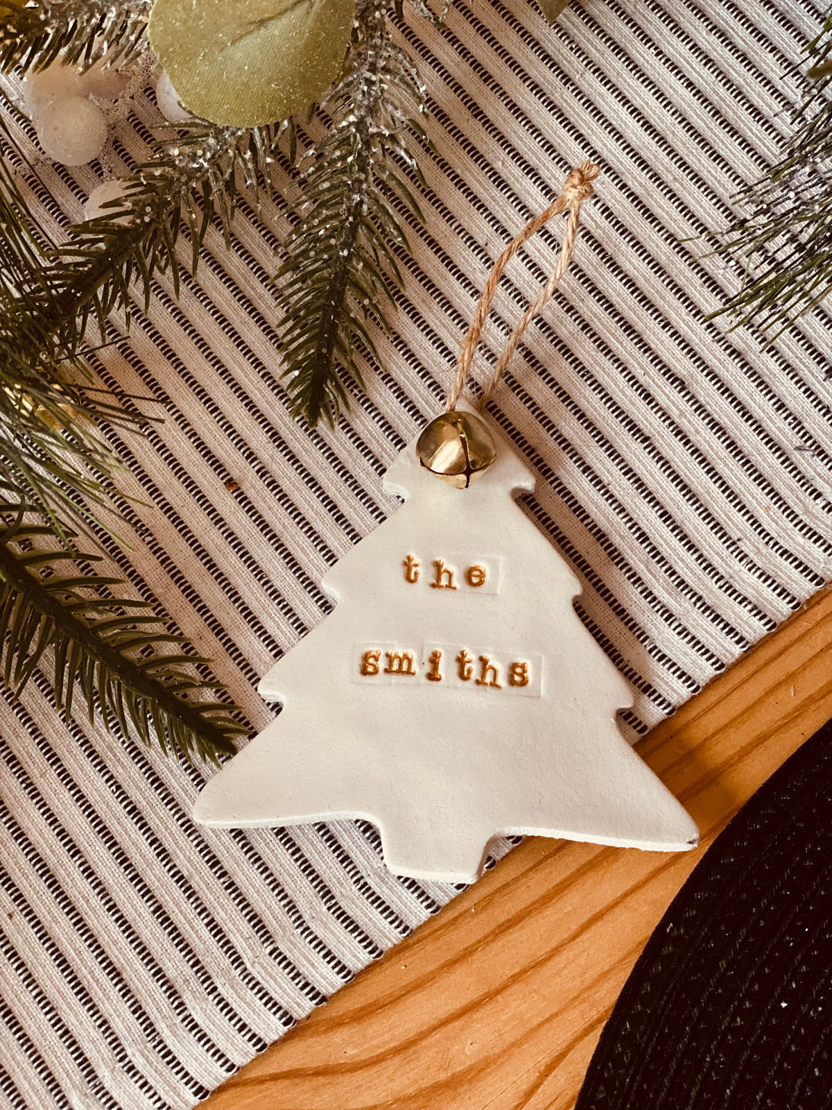 Personalised Christmas Tree Decoration Clay Bauble