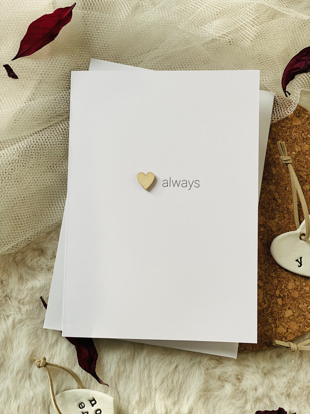 Wooden Heart Valentine's Day Card