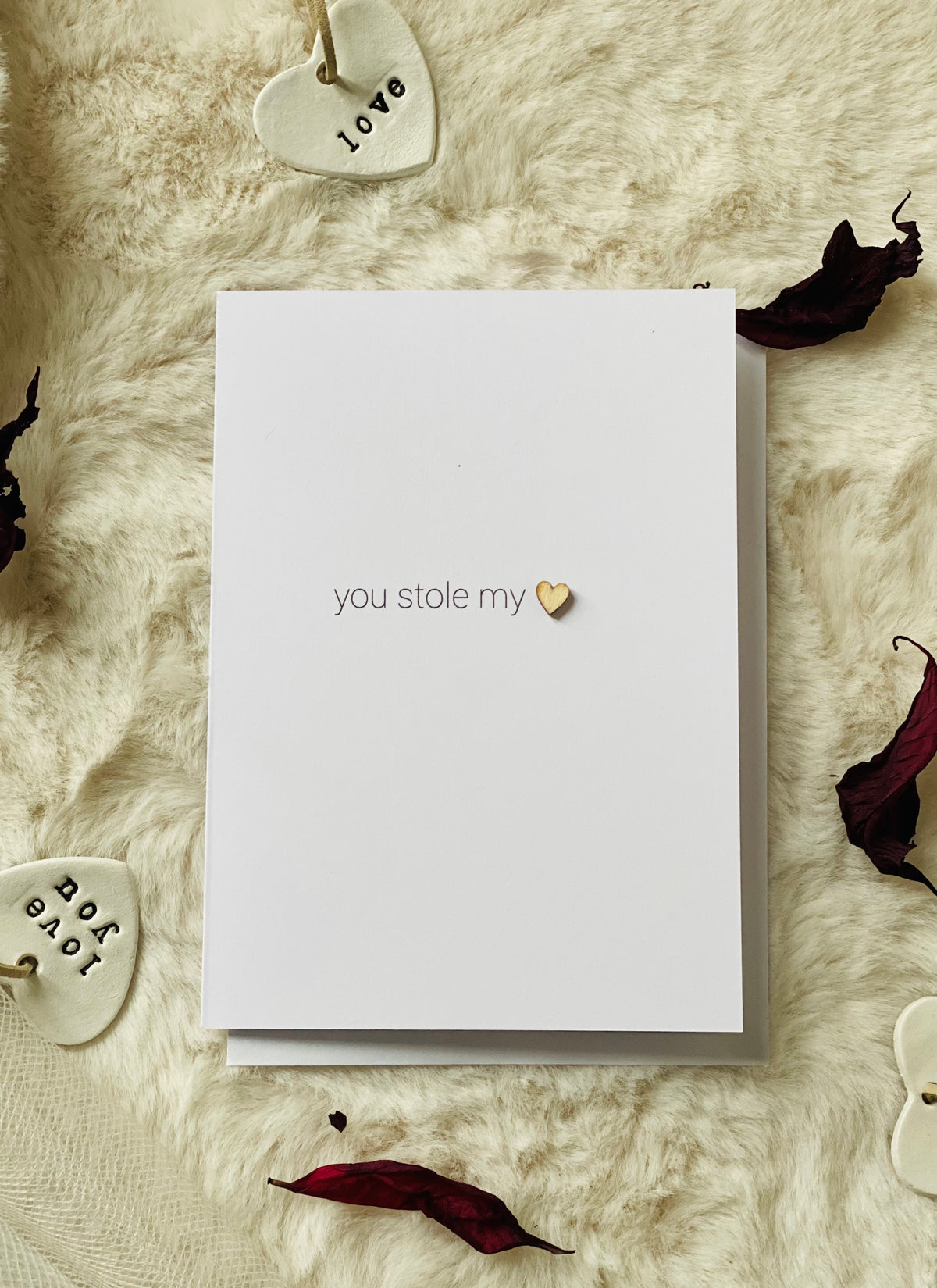 Wooden Heart Valentine's Day Card