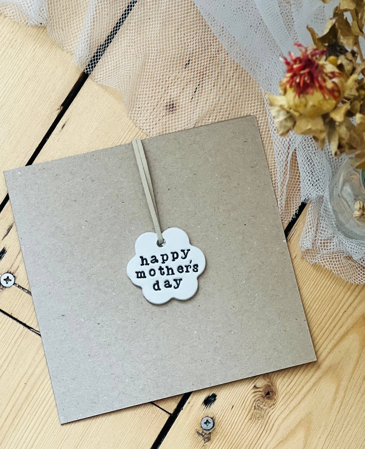 Personalised Mother's Day Card with Detachable Flower Keepsake