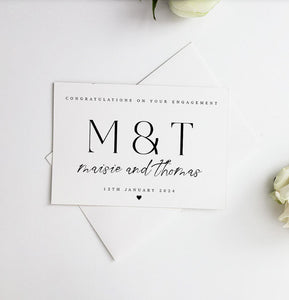 Personalised Initials Engagement Card