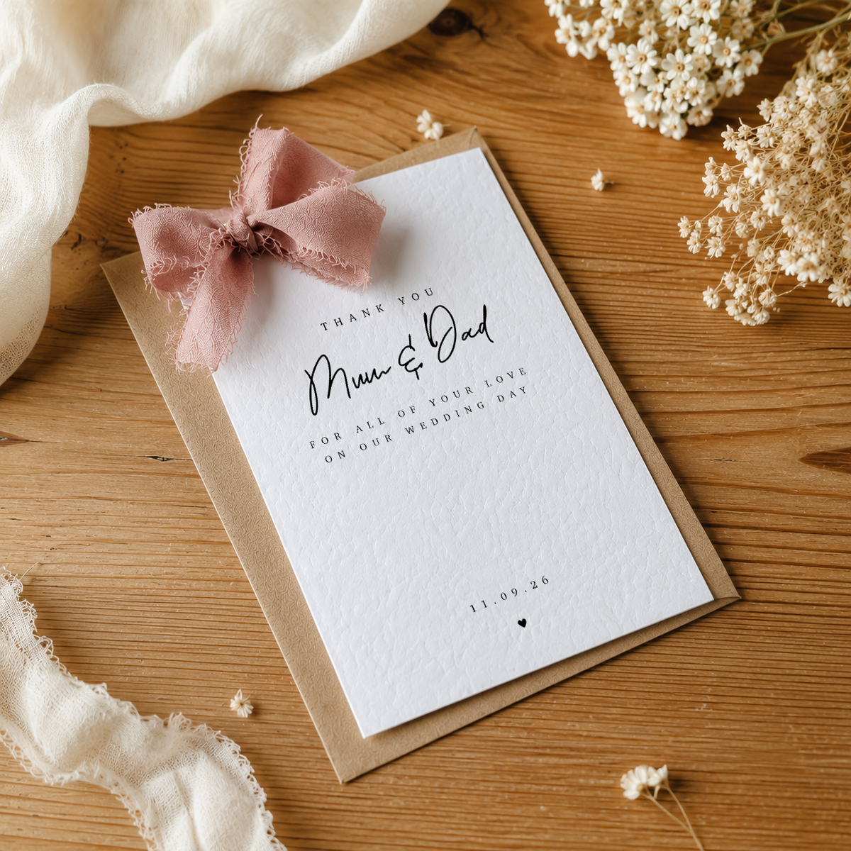 Personalised Mum & Dad Thank You Card