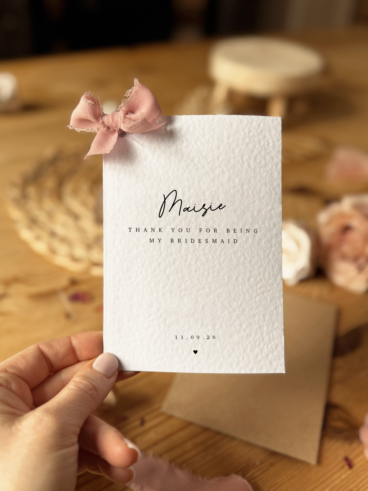 Personalised Bridesmaid Thank You Card