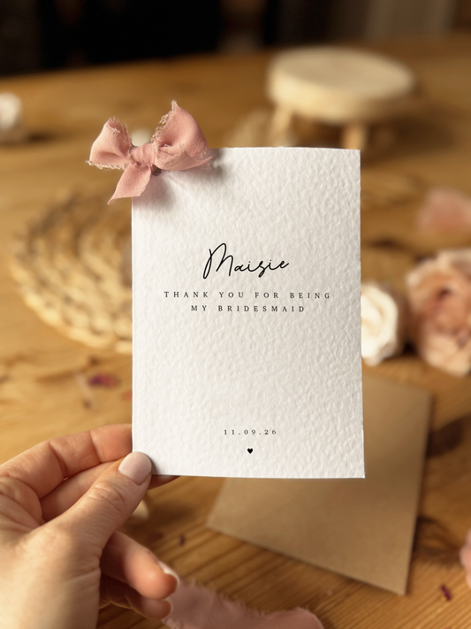 Personalised Bridesmaid Thank You Card