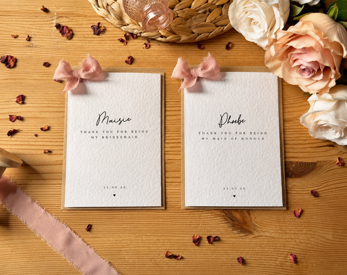 Personalised Bridesmaid Thank You Card
