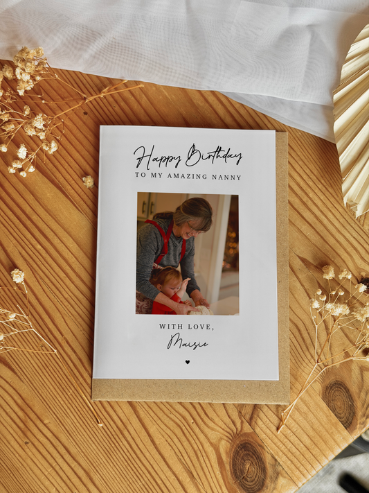 Personalised Birthday Card for Nanny with Photo
