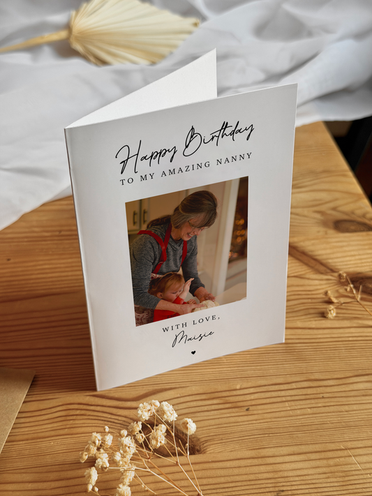 Personalised Birthday Card for Nanny with Photo