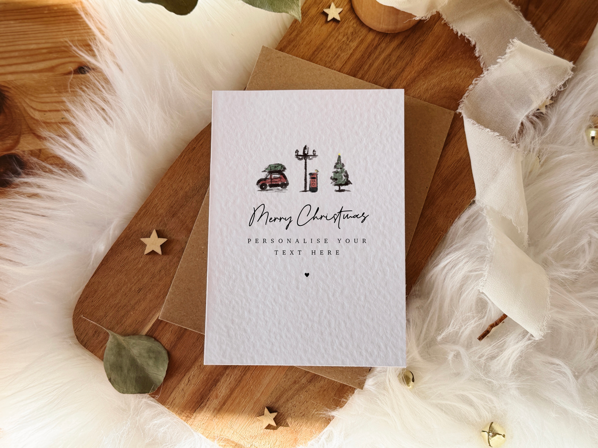 Personalised Festive Drawings Christmas Card