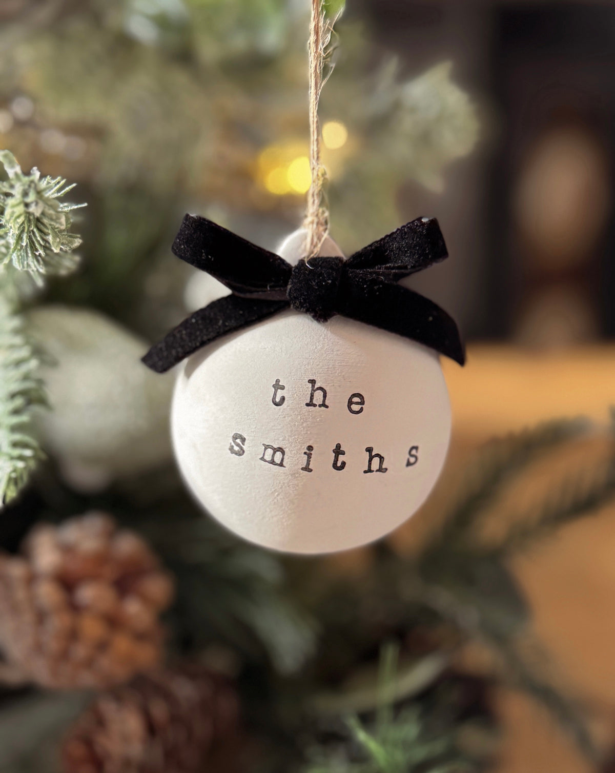 Personalised Family Name Christmas Bauble Tree Decoration