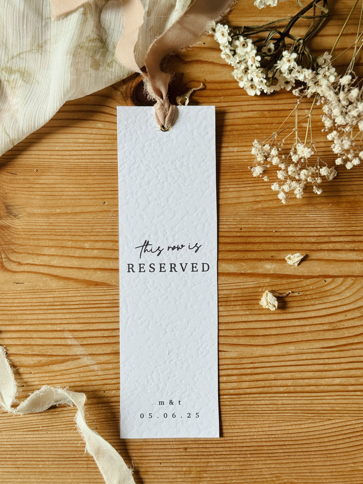 Personalised Reserved Row Wedding Signs