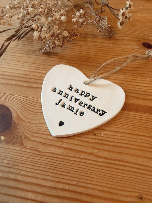 Anniversary Keepsake Plaque with Twine