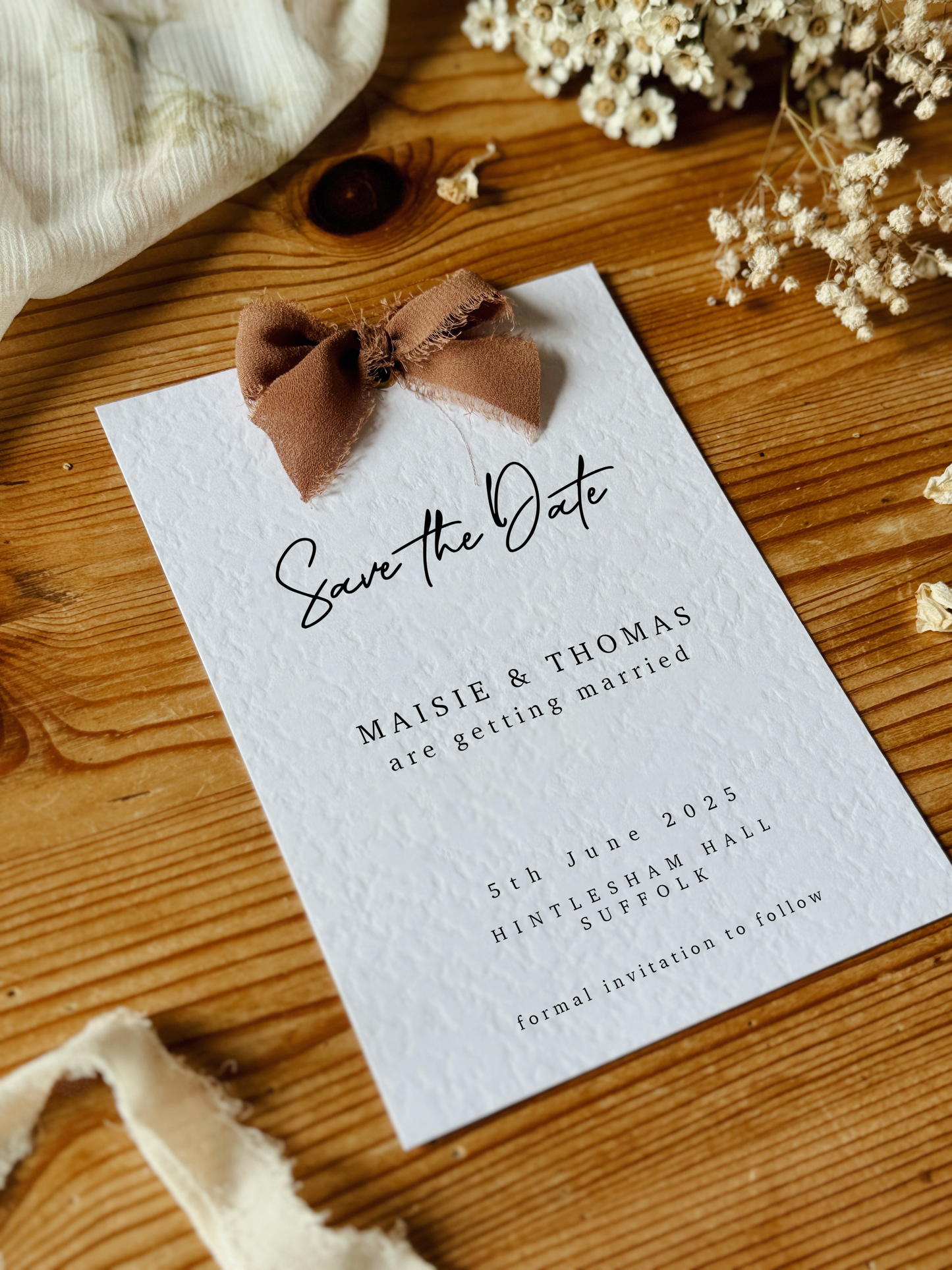 Save The Dates with Chiffon Ribbon Bow