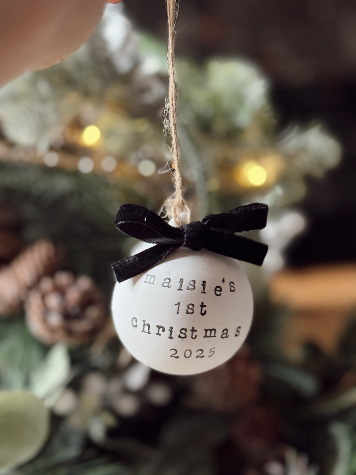 Personalised Baby's First Christmas Tree Decoration