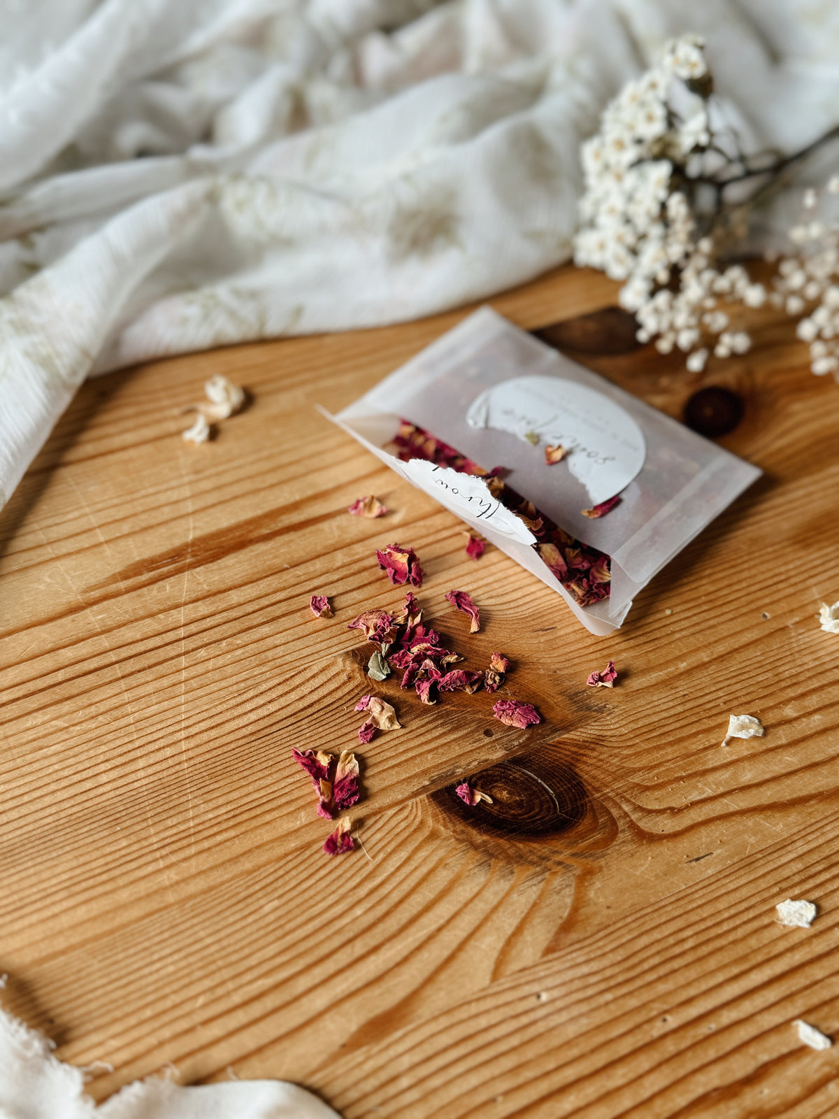 Personalised Wedding Confetti Packets, Biodegradable Real Flower Petals