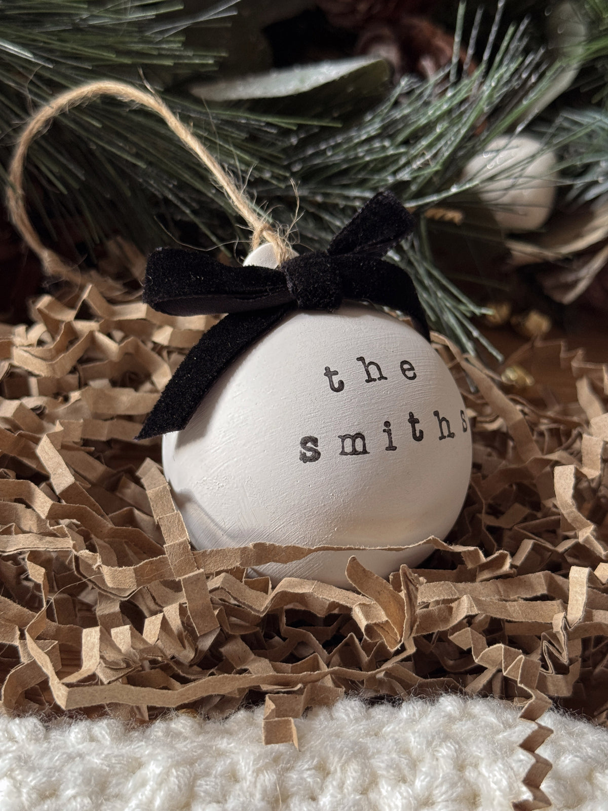 Personalised Family Name Christmas Bauble Tree Decoration
