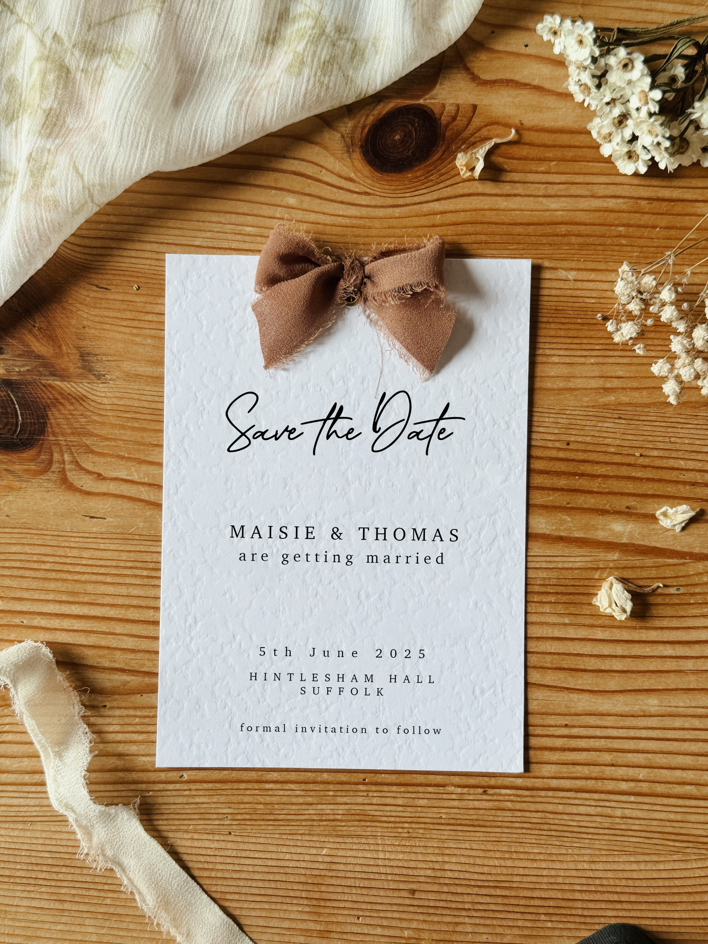 Save The Dates with Chiffon Ribbon Bow