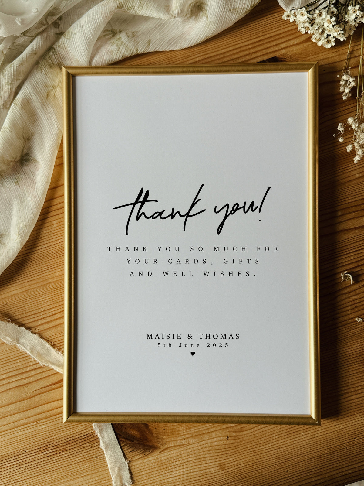 Custom Thank You Wedding Sign Print