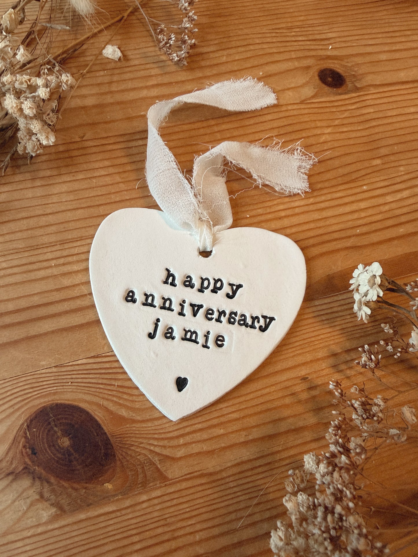 Anniversary Keepsake Plaque with Chiffon Ribbon