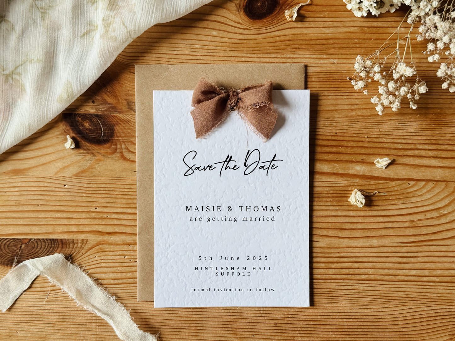 Save The Dates with Chiffon Ribbon Bow