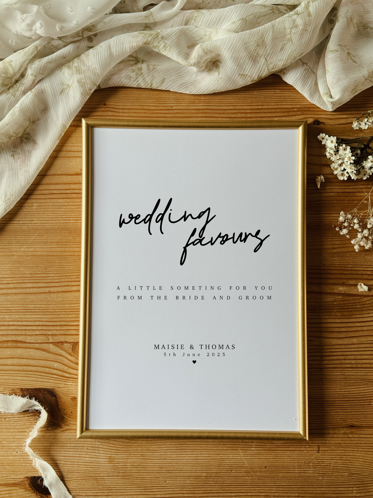 Personalised Wedding Favours Sign