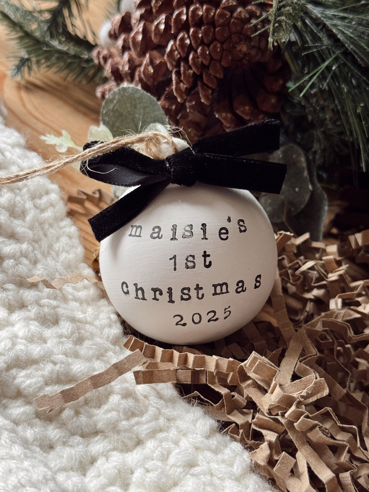 Personalised Baby's First Christmas Tree Decoration