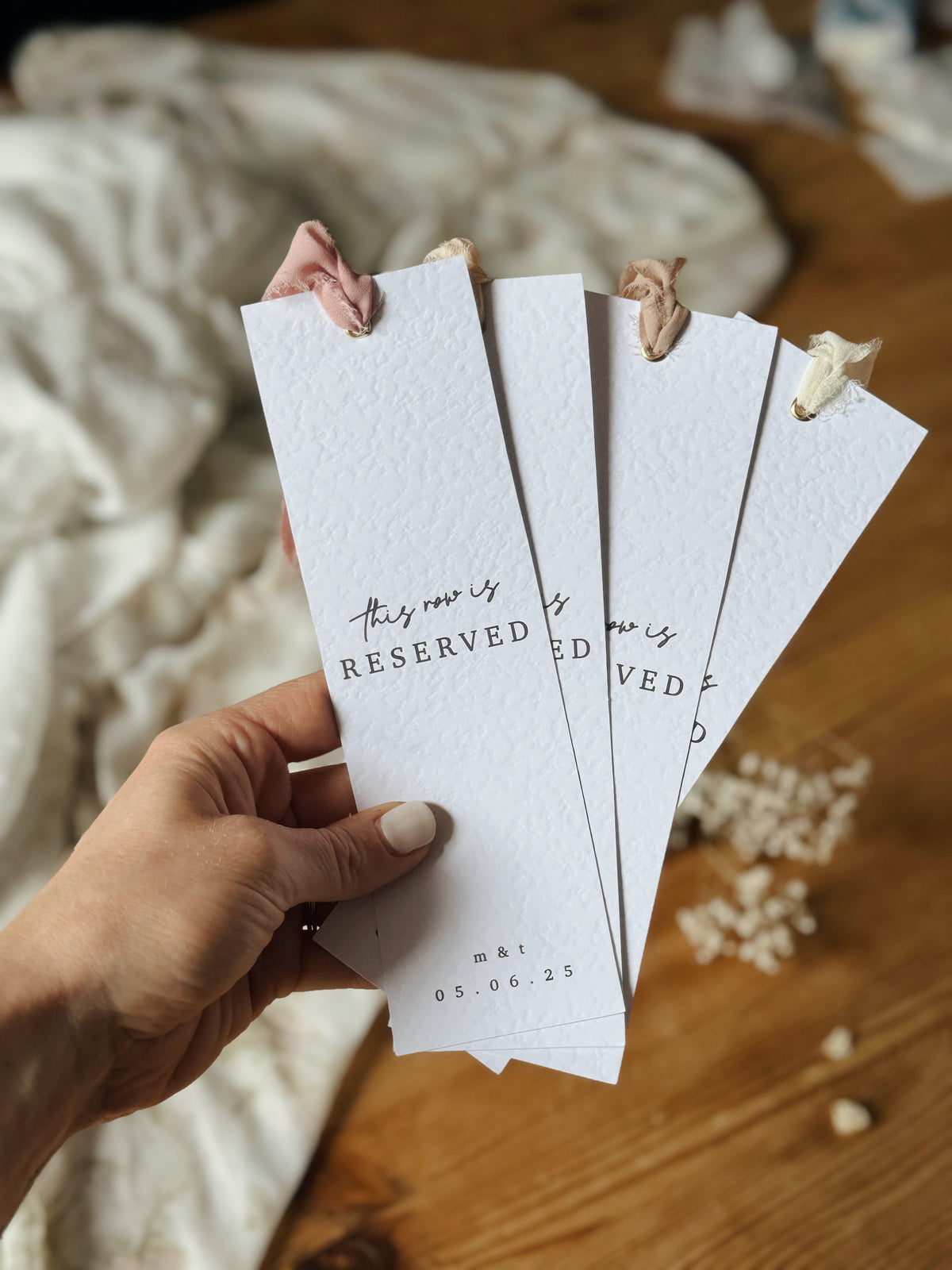 Personalised Reserved Row Wedding Signs