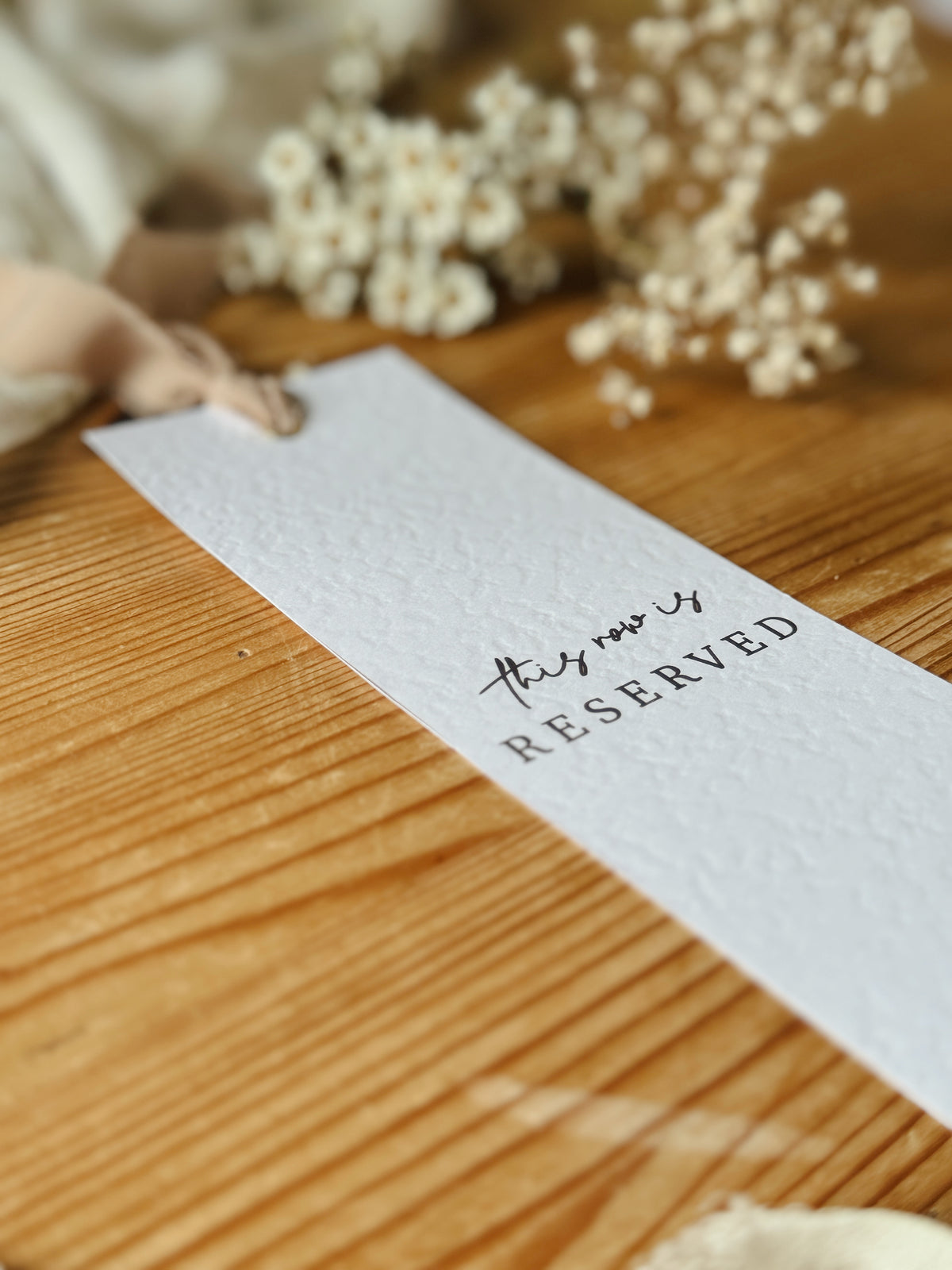 Personalised Reserved Row Wedding Signs