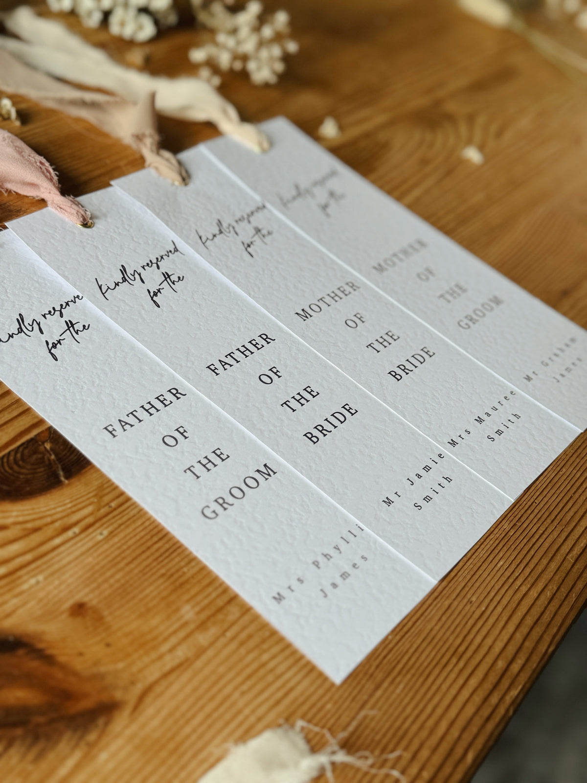 Personalised Reserved Seat Wedding Sign