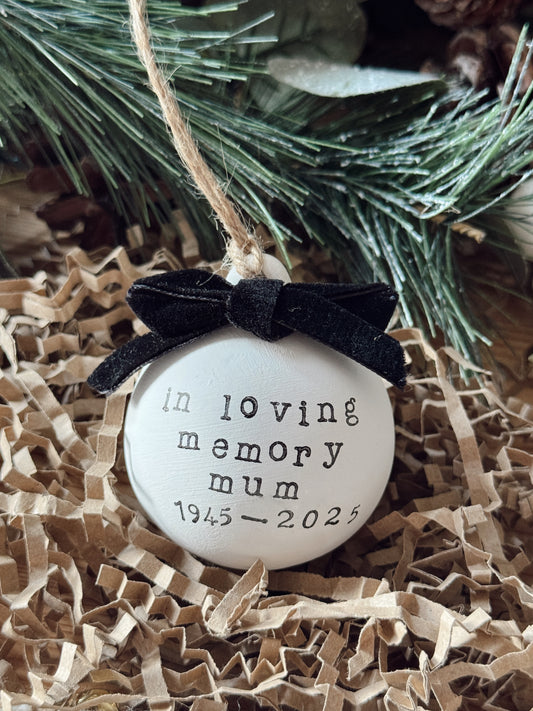 Personalised Memorial Bauble Tree Decoration