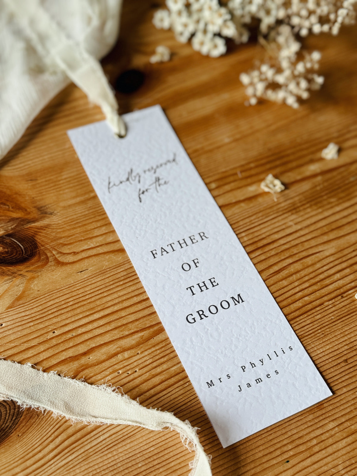 Personalised Reserved Seat Wedding Sign