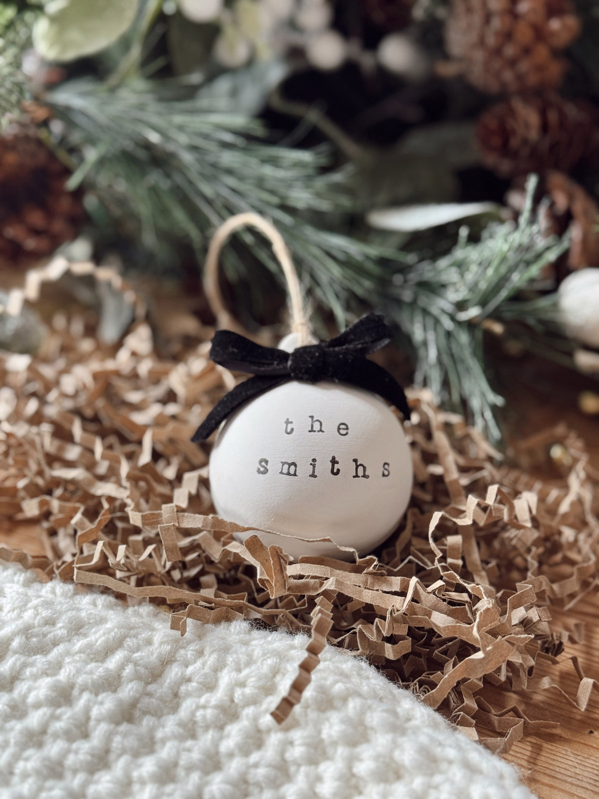 Personalised Family Name Christmas Bauble Tree Decoration