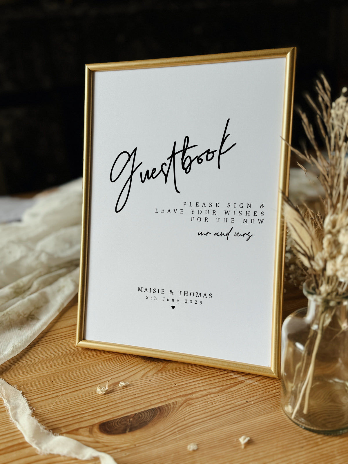 Personalised Guestbook Wedding Sign