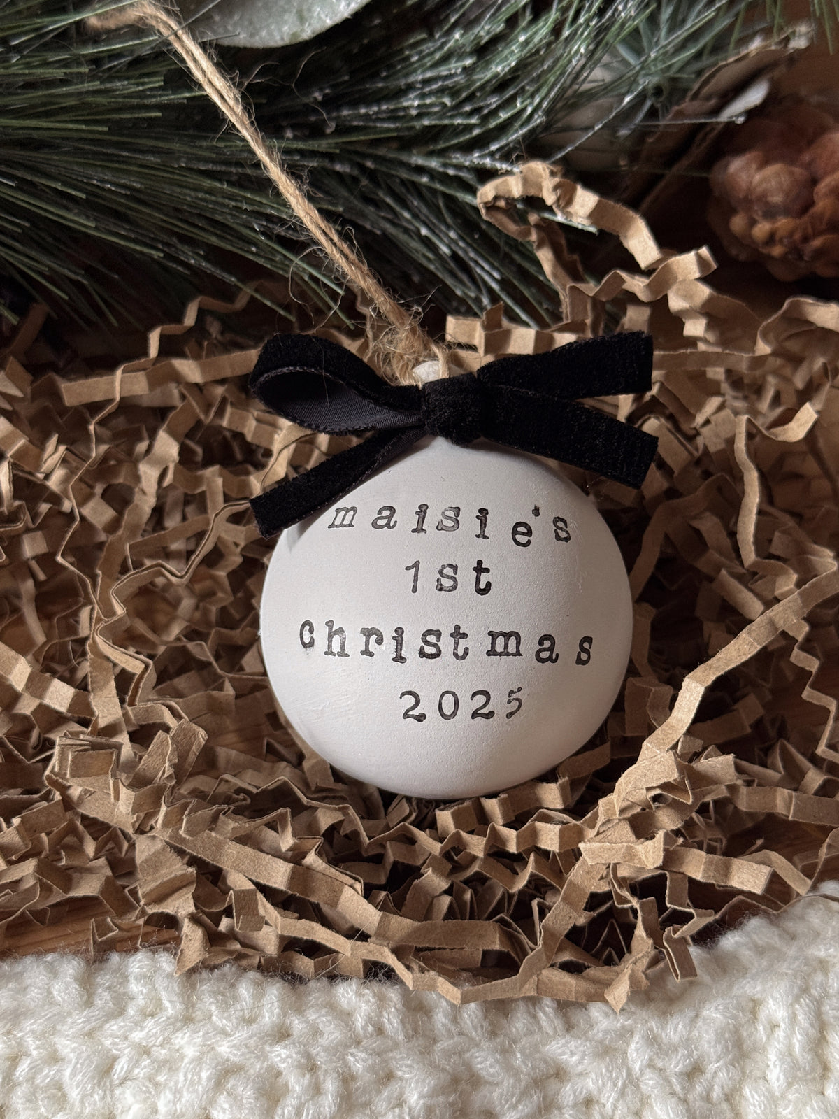 Personalised Baby's First Christmas Tree Decoration