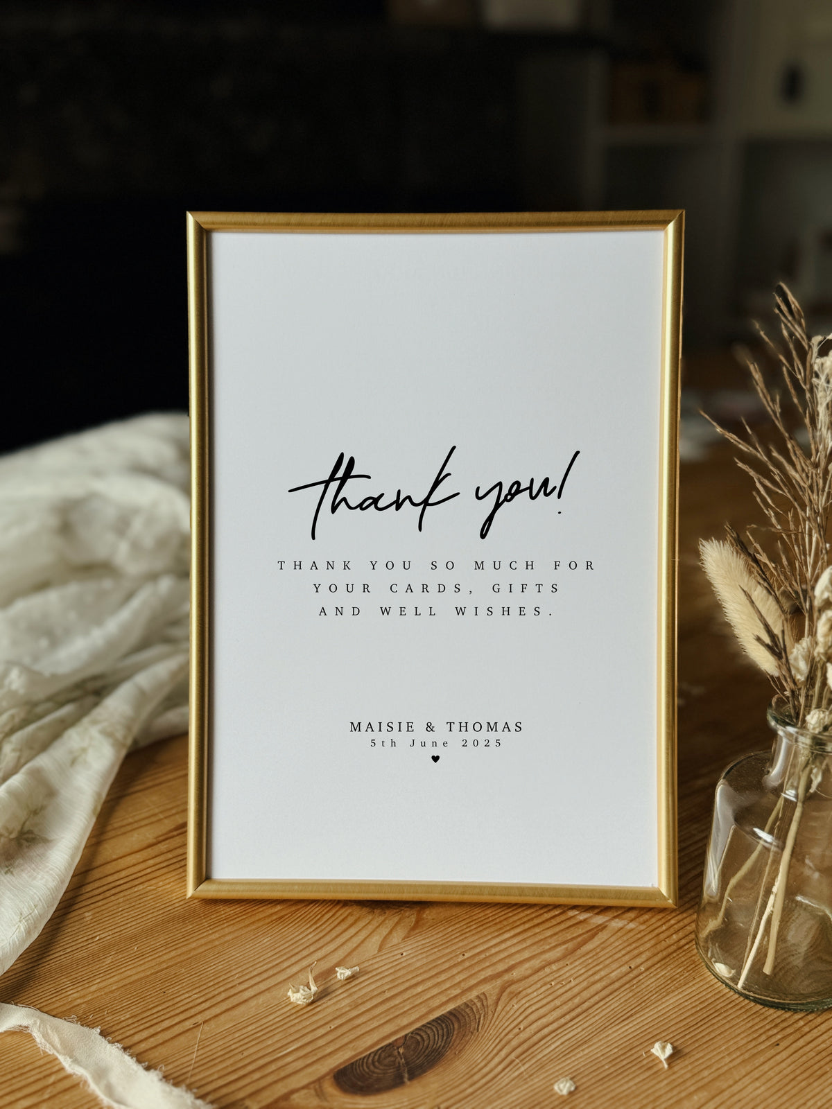 Custom Thank You Wedding Sign Print