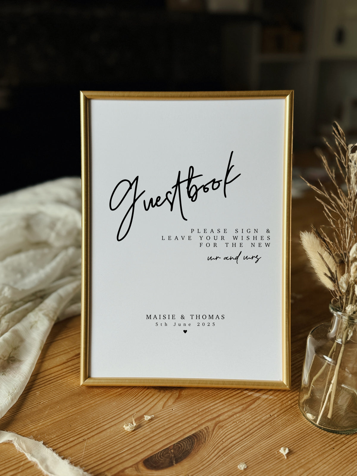 Personalised Guestbook Wedding Sign