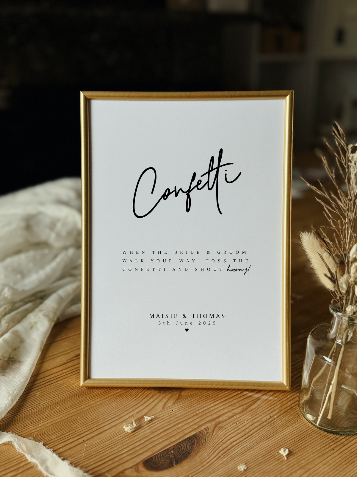 Confetti Wedding Sign Print