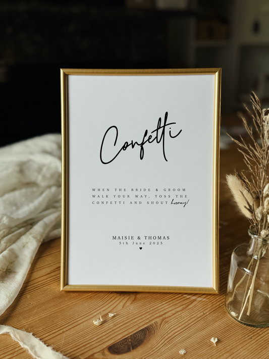 Confetti Wedding Sign Print